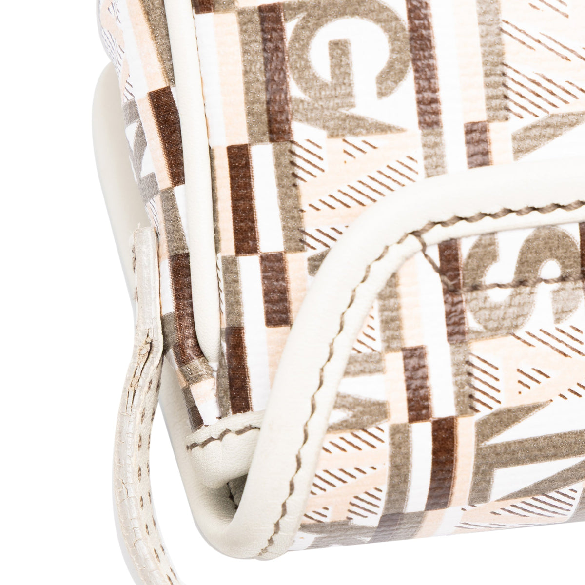 Ferragamo PVC Logo Print Shoulder Bag — Beige