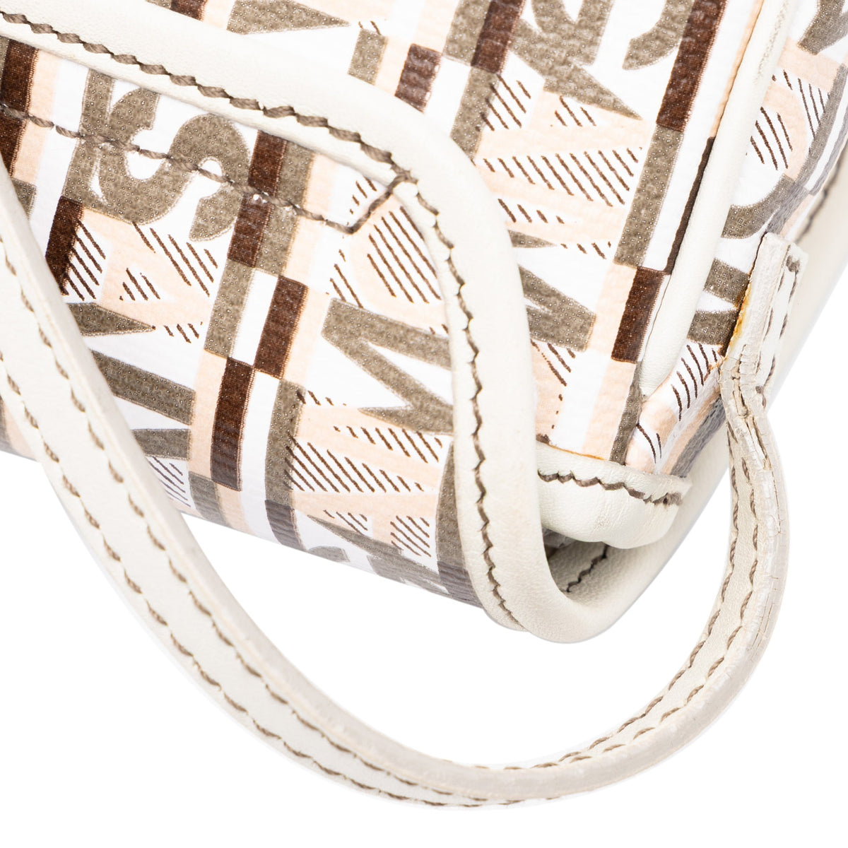 Ferragamo PVC Logo Print Shoulder Bag — Beige