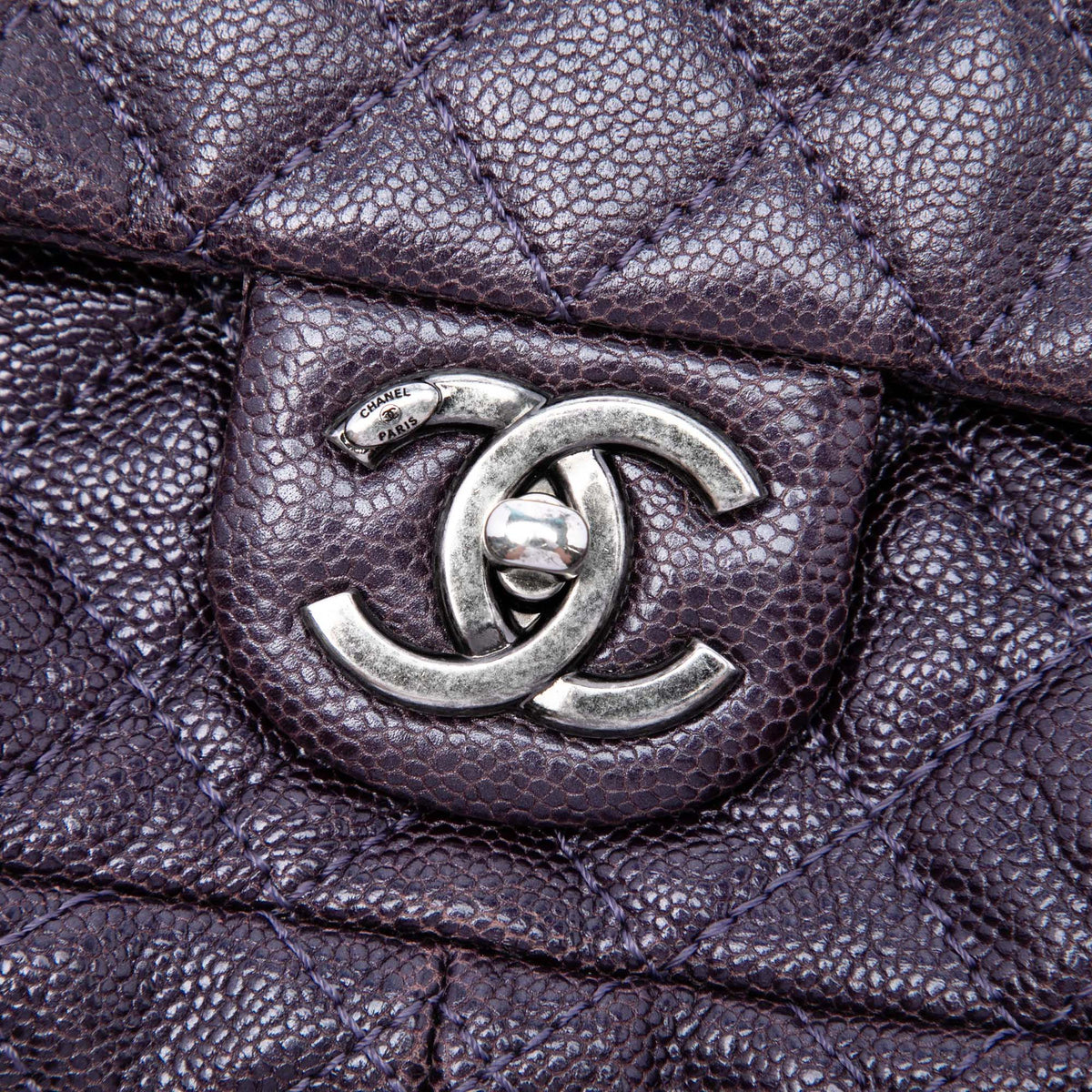 Chanel Medium Quilted Iridescent Caviar Easy Flap