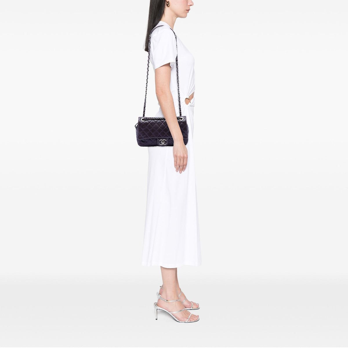Chanel Medium Quilted Iridescent Caviar Easy Flap