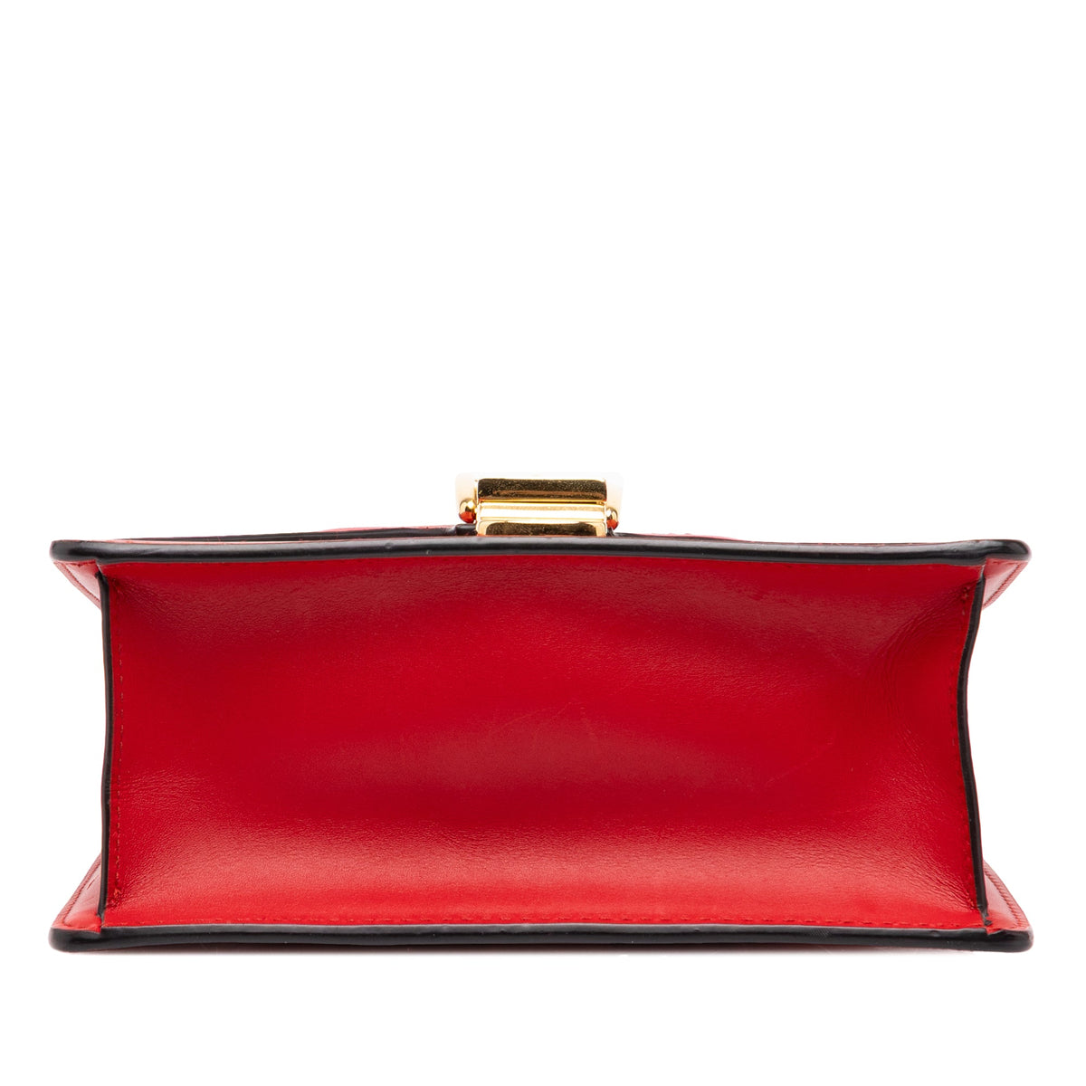 Gucci Mini Calfskin Web Sylvie Chain Satchel — Red