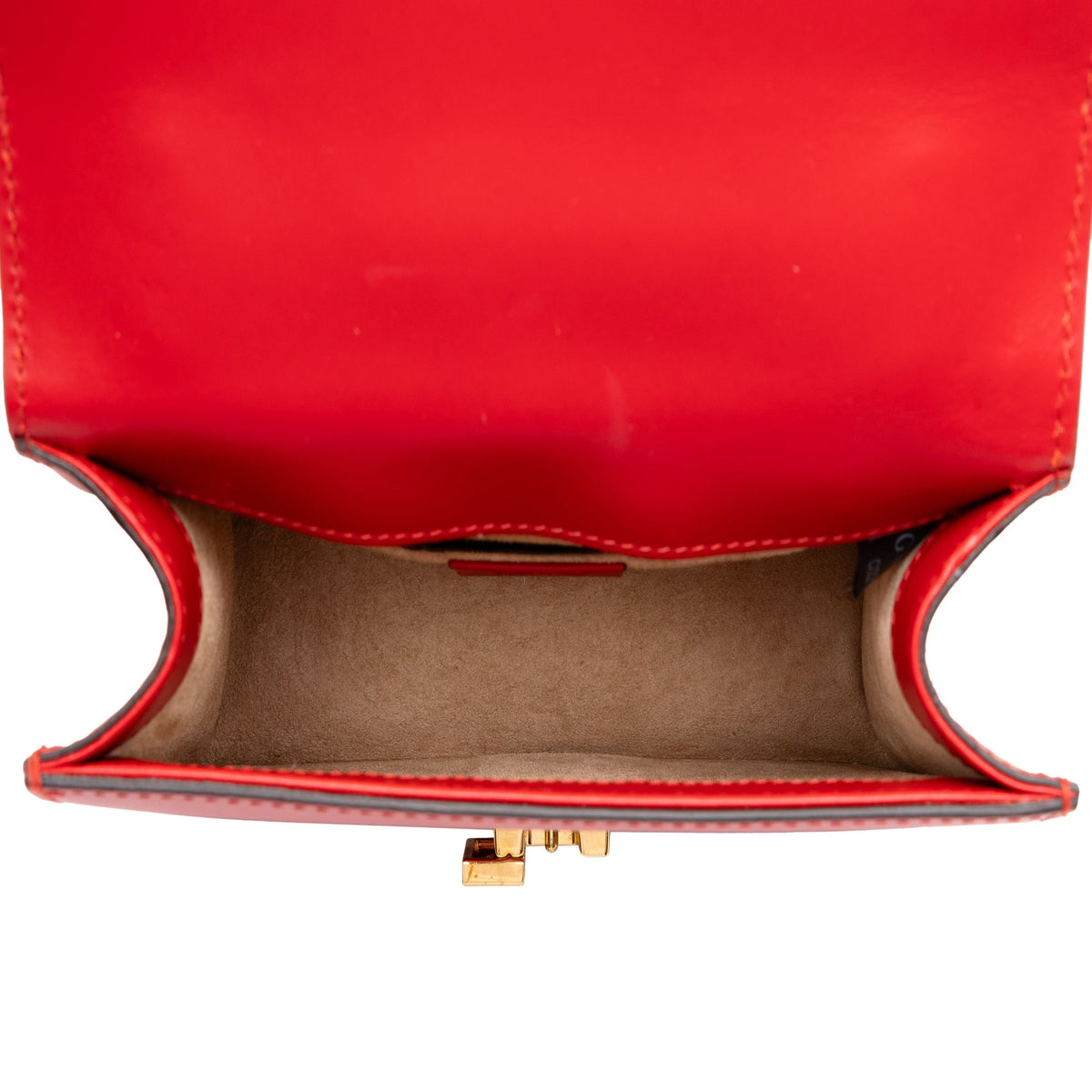 Gucci Mini Calfskin Web Sylvie Chain Satchel — Red
