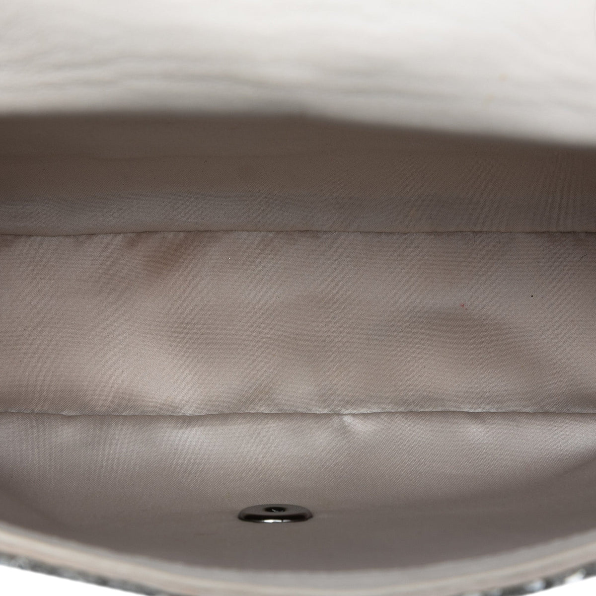Chanel Medium Classic Satin and Sequin Single Flap — Silver
