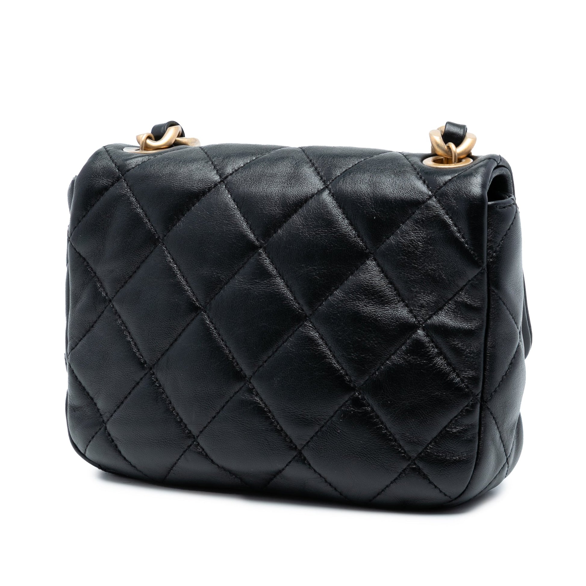 Chanel Mini Quilted Lambskin Lacquered Chain Flap