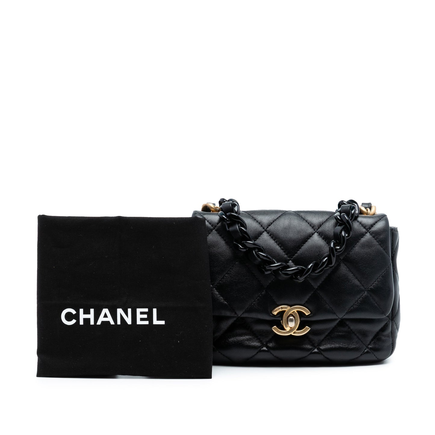 Chanel Mini Quilted Lambskin Lacquered Chain Flap