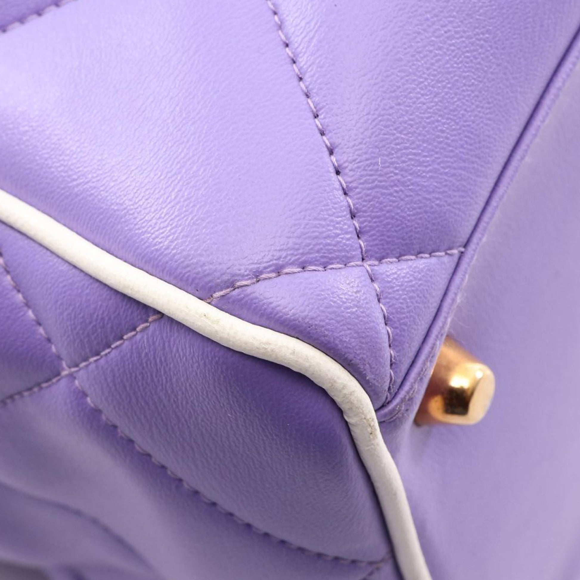 Chanel Quilted Calfskin Logo Bowler Weekend Bag