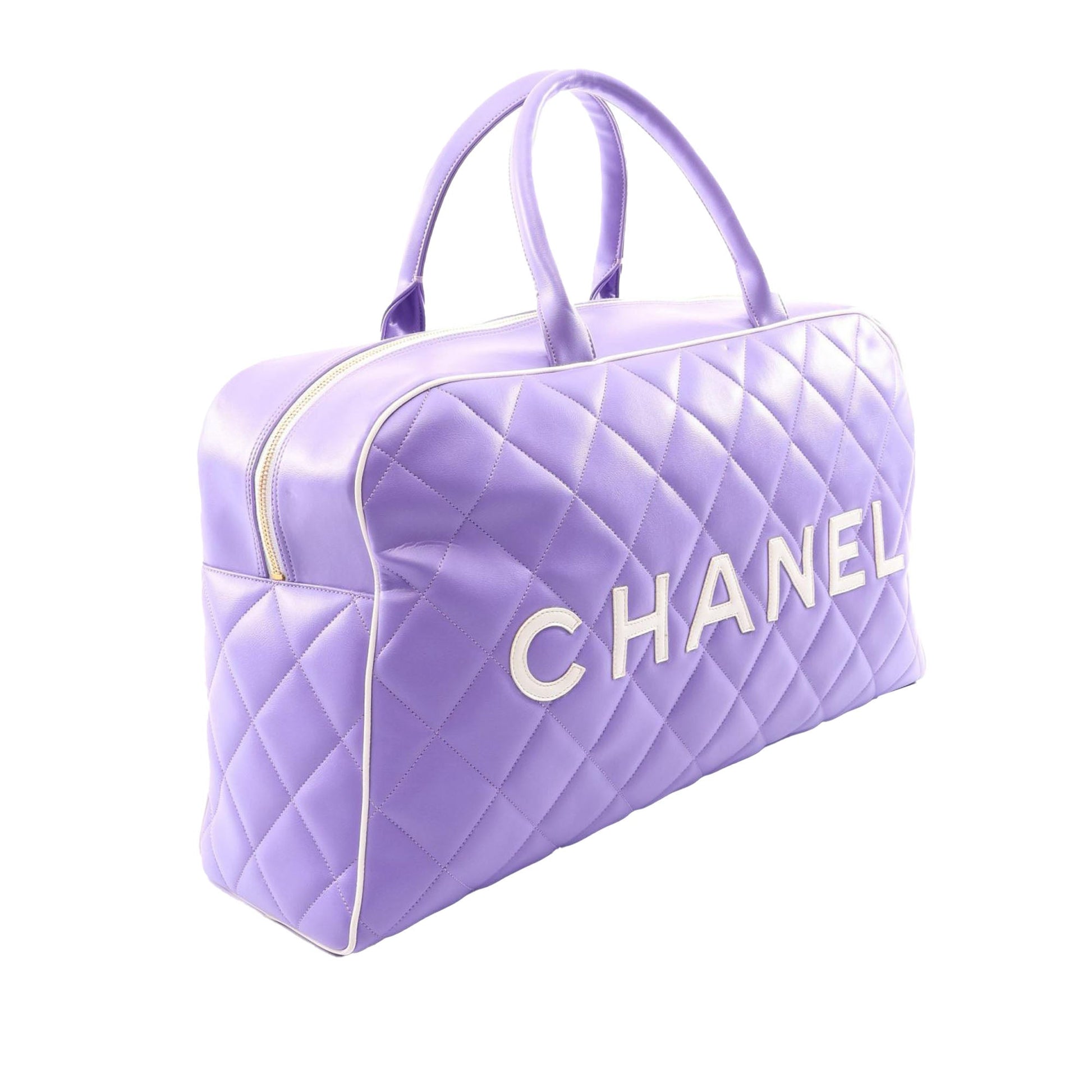 Chanel Quilted Calfskin Logo Bowler Weekend Bag