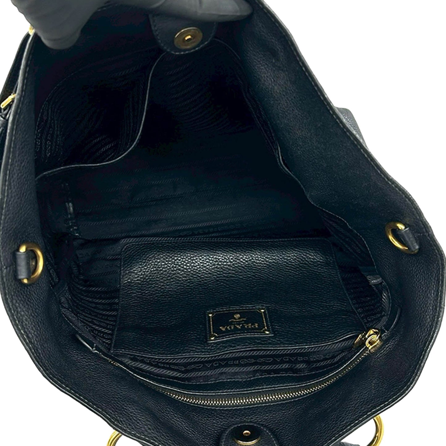 Prada Vitello Daino Open Convertible Tote
