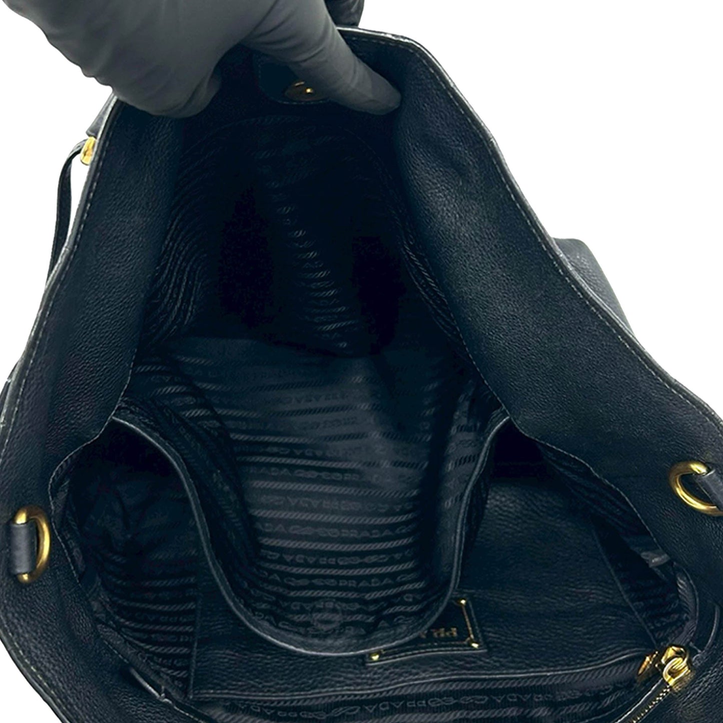 Prada Vitello Daino Open Convertible Tote
