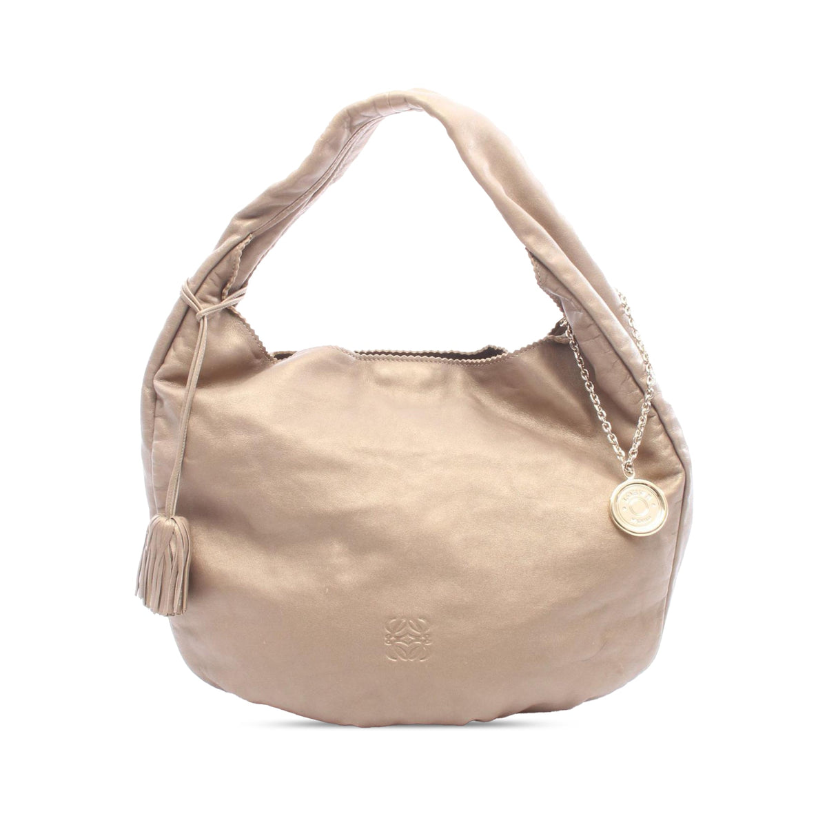 LOEWE Metallic Leather Viento Hobo — Gold