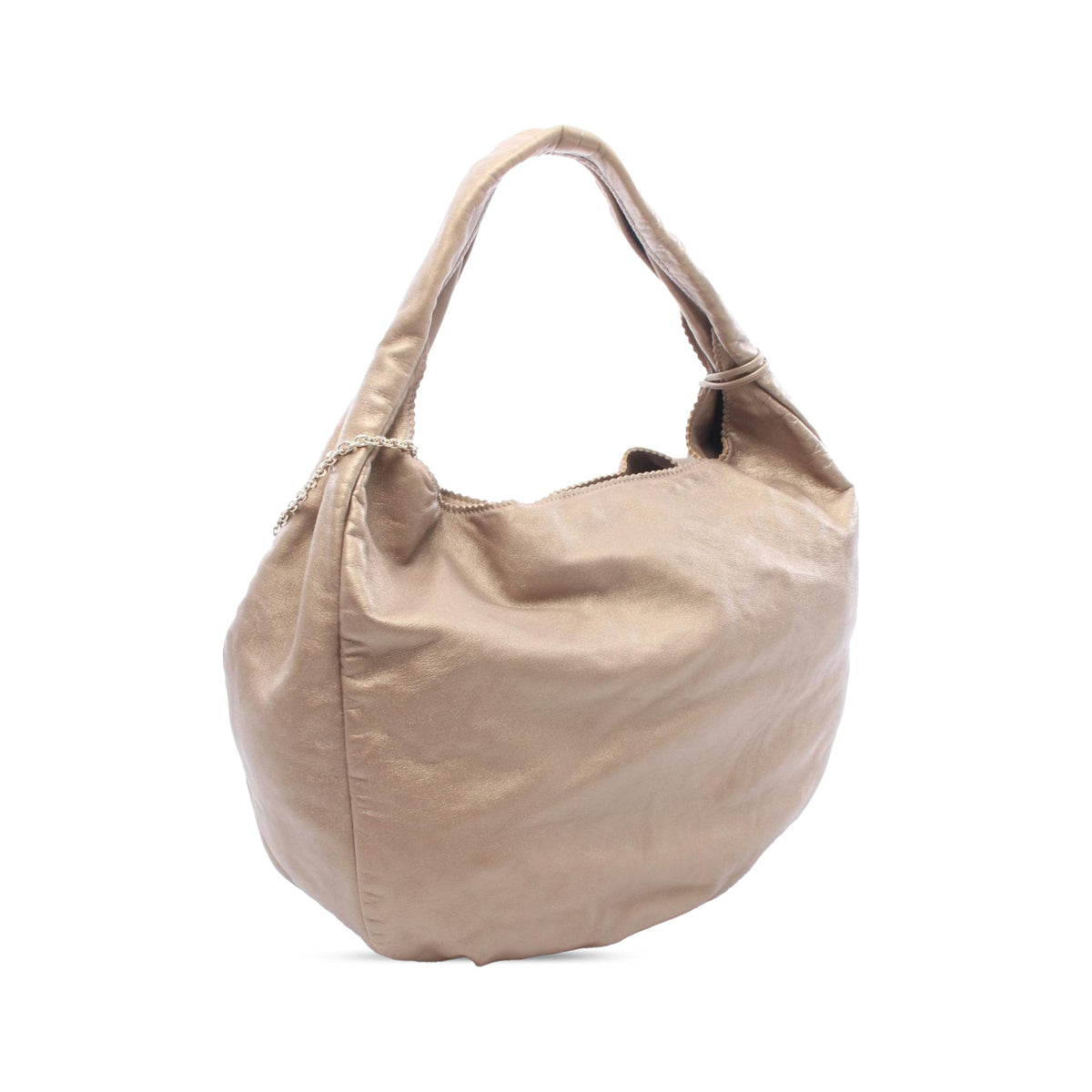 LOEWE Metallic Leather Viento Hobo — Gold