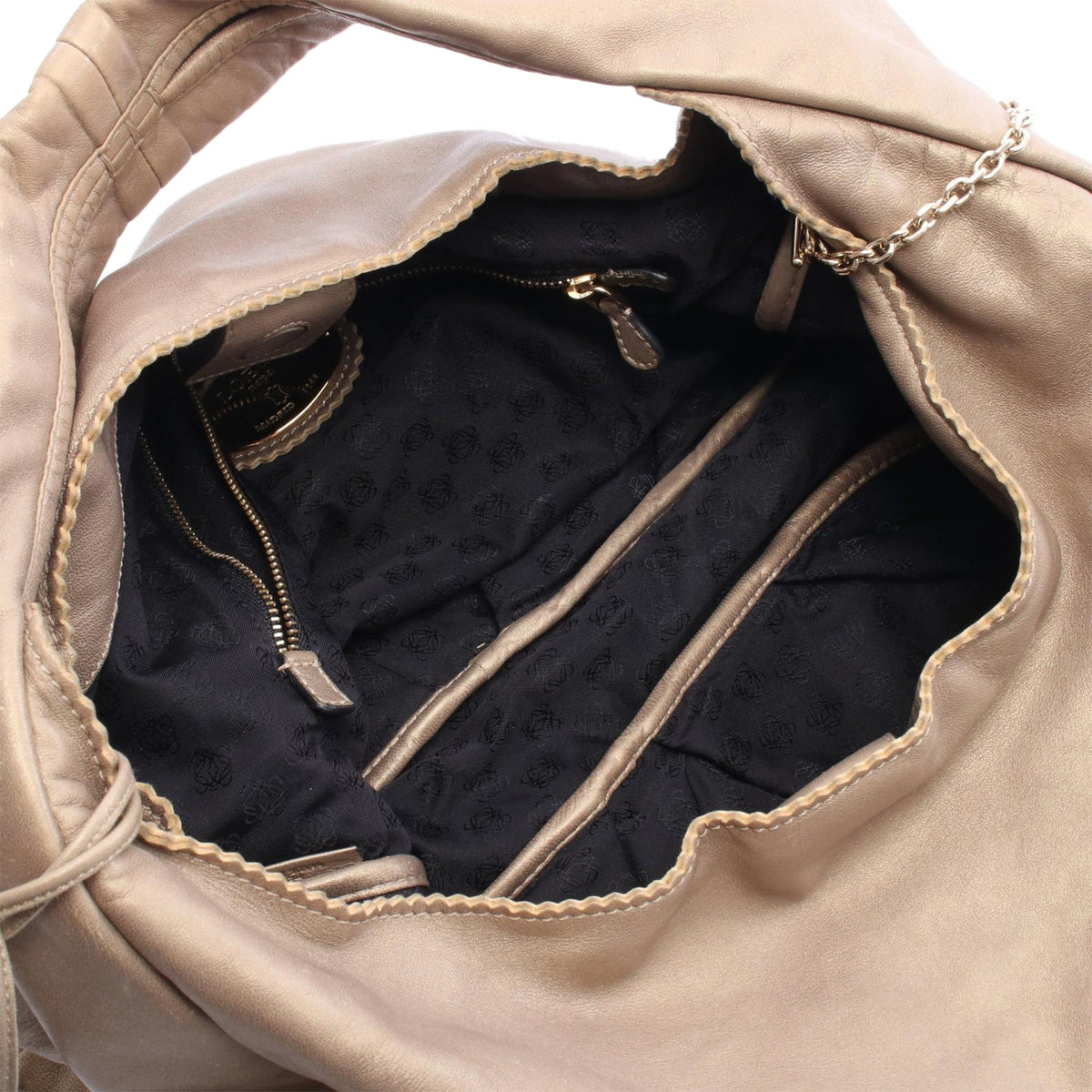 LOEWE Metallic Leather Viento Hobo — Gold