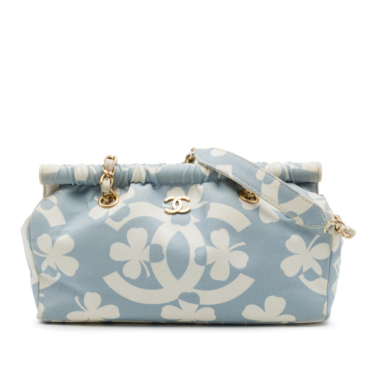 Chanel CC Clover Printed Canvas Shoulder Bag