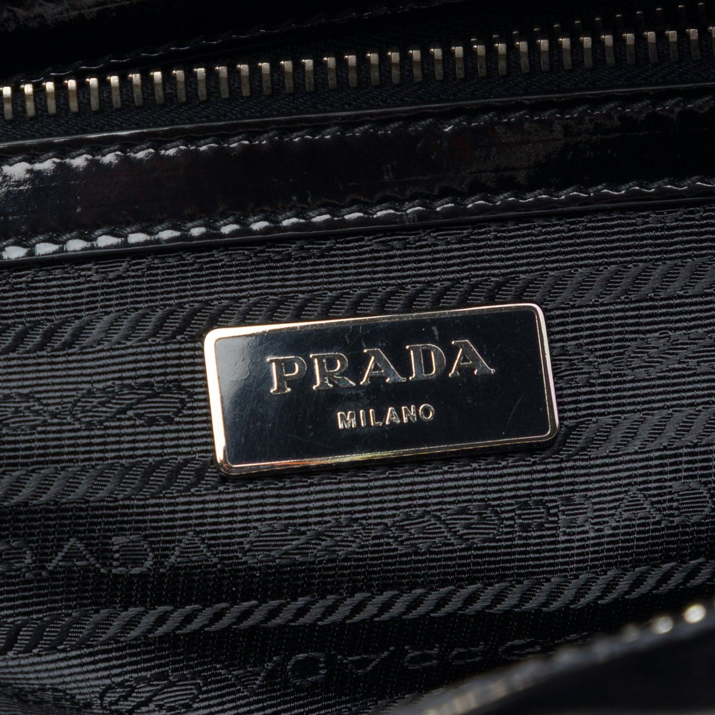 Prada Spazzolato Leather Geometric Applique Briefcase