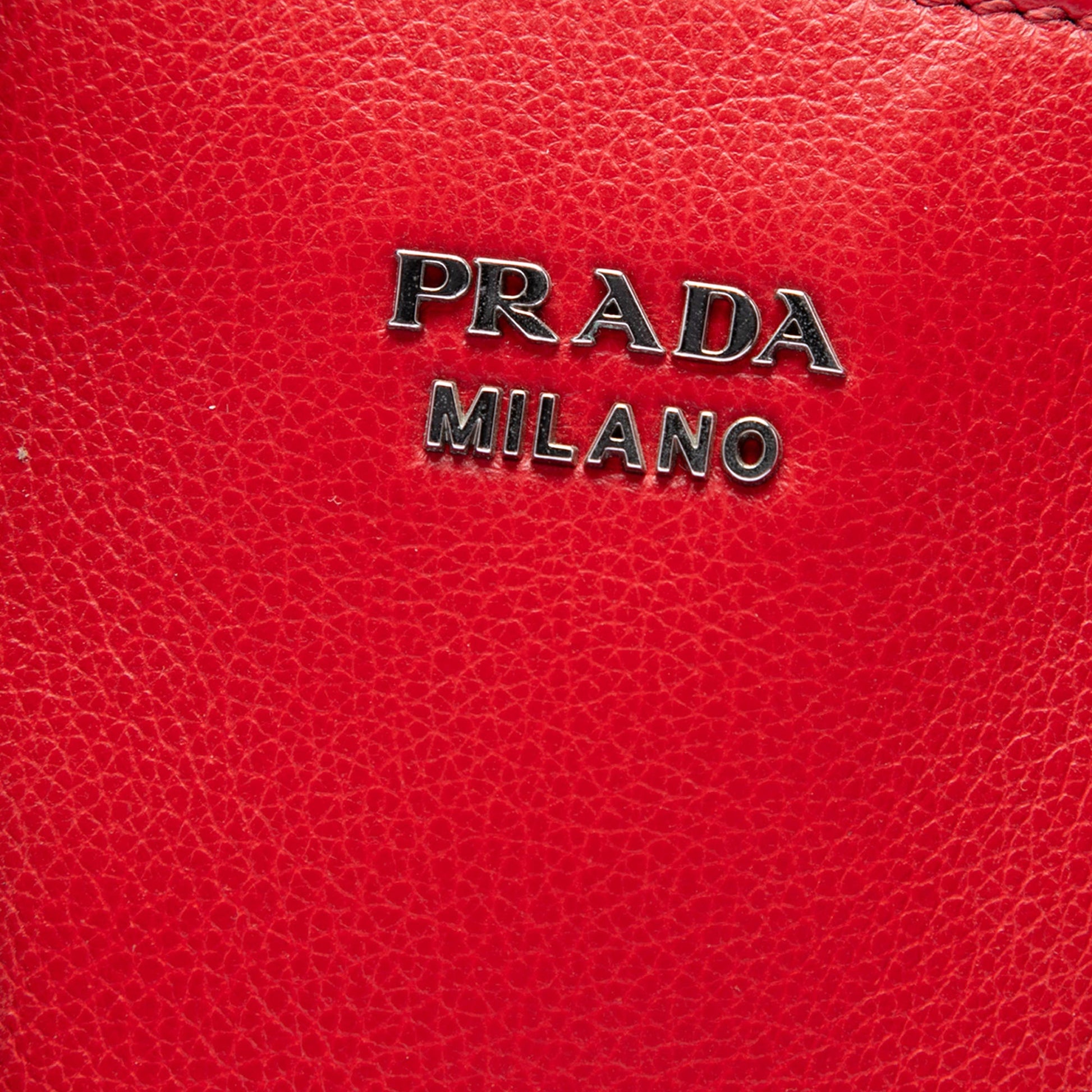Prada Small Glace Calf Twin Pocket Satchel