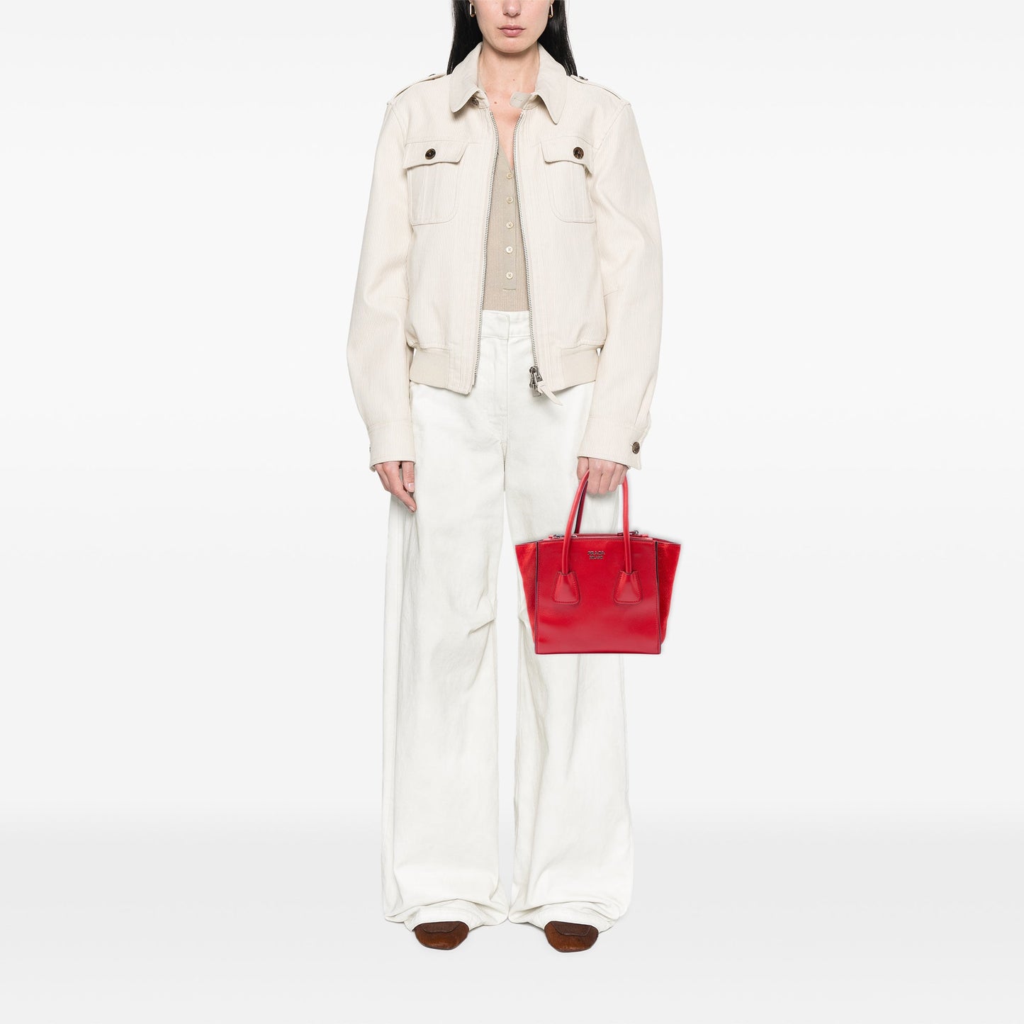Prada Small Glace Calf Twin Pocket Satchel