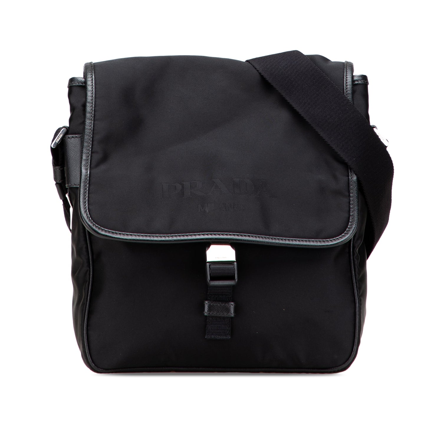 Prada Tessuto Buckle Messenger Bag