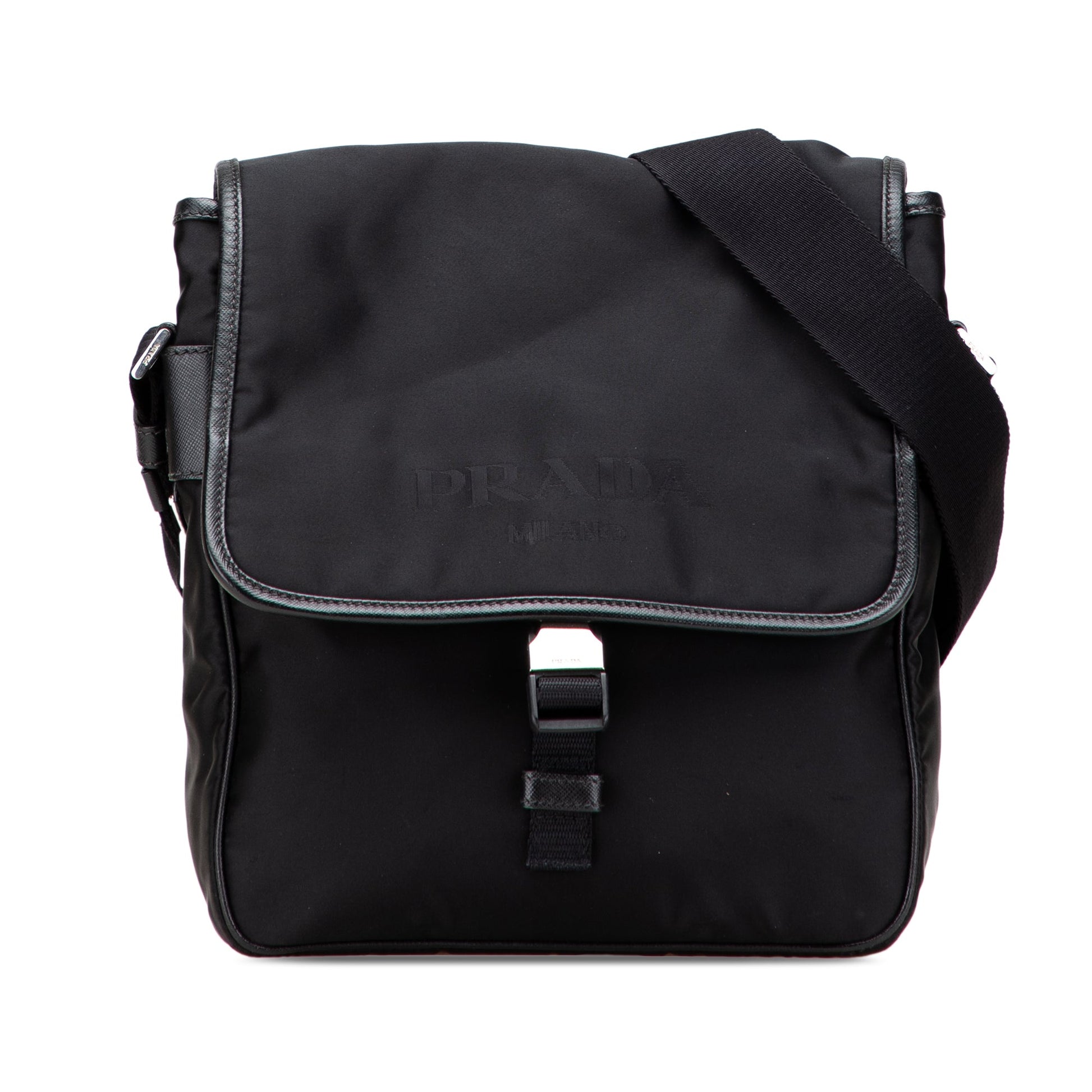 Prada Tessuto Buckle Messenger Bag
