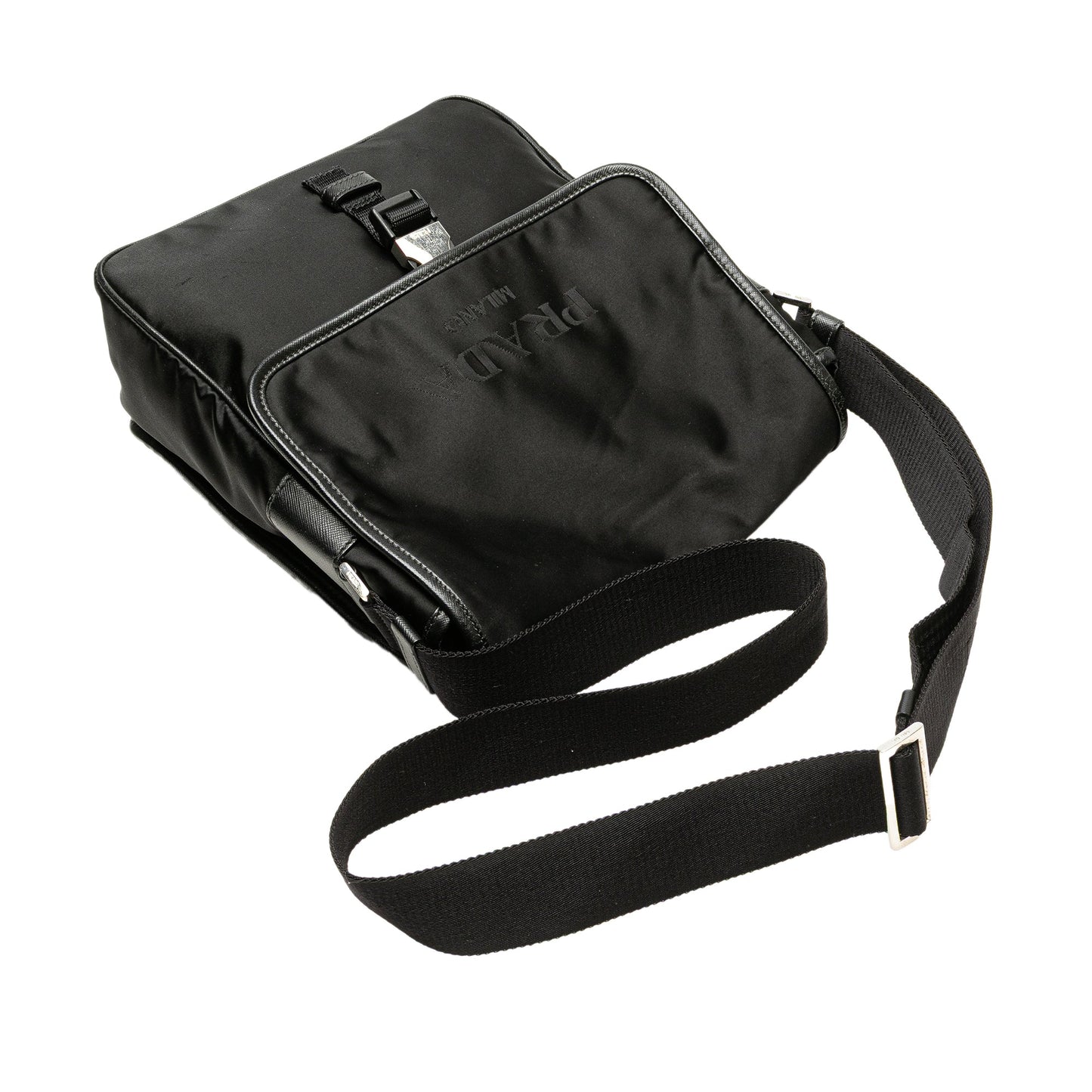 Prada Tessuto Buckle Messenger Bag