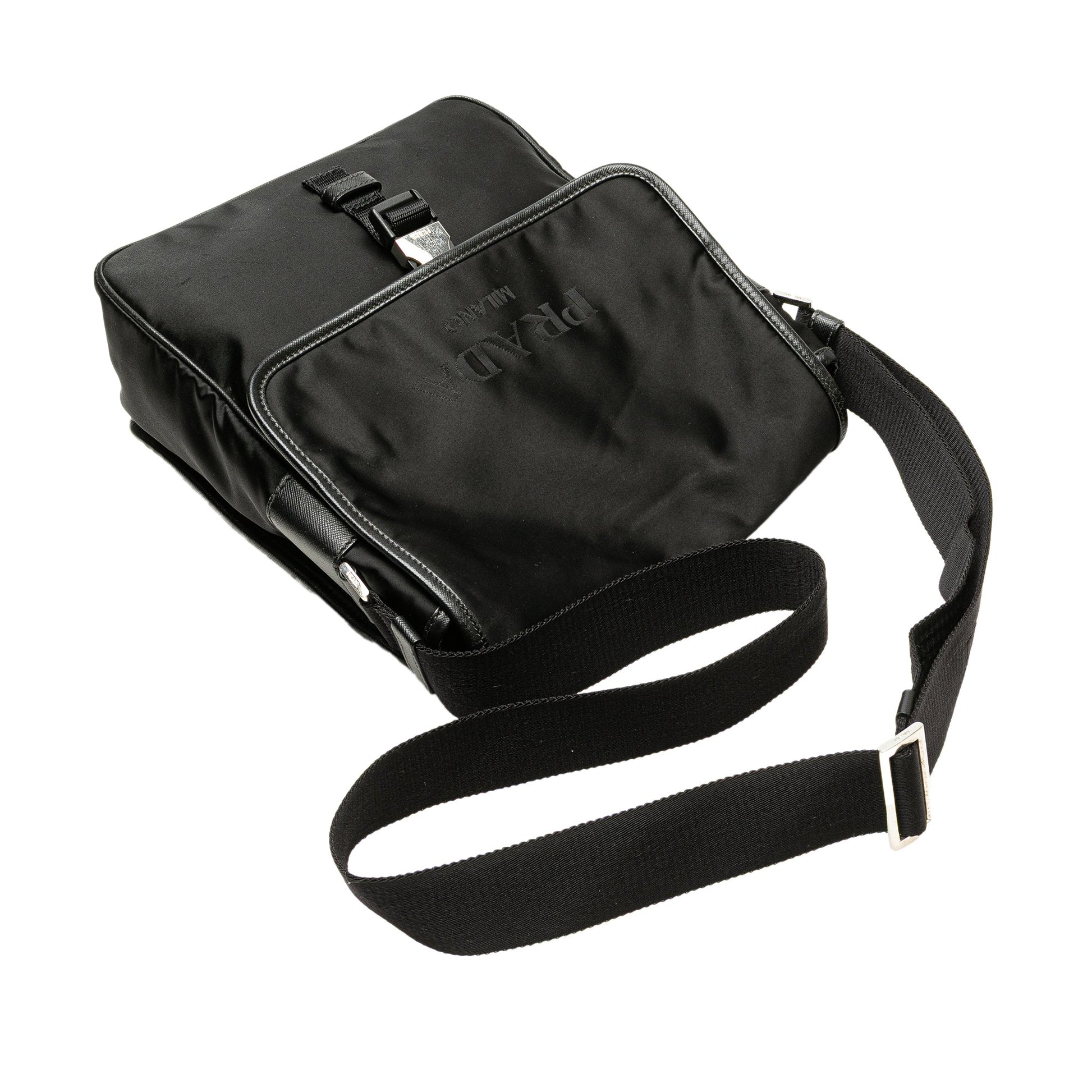 Prada Tessuto Buckle Messenger Bag