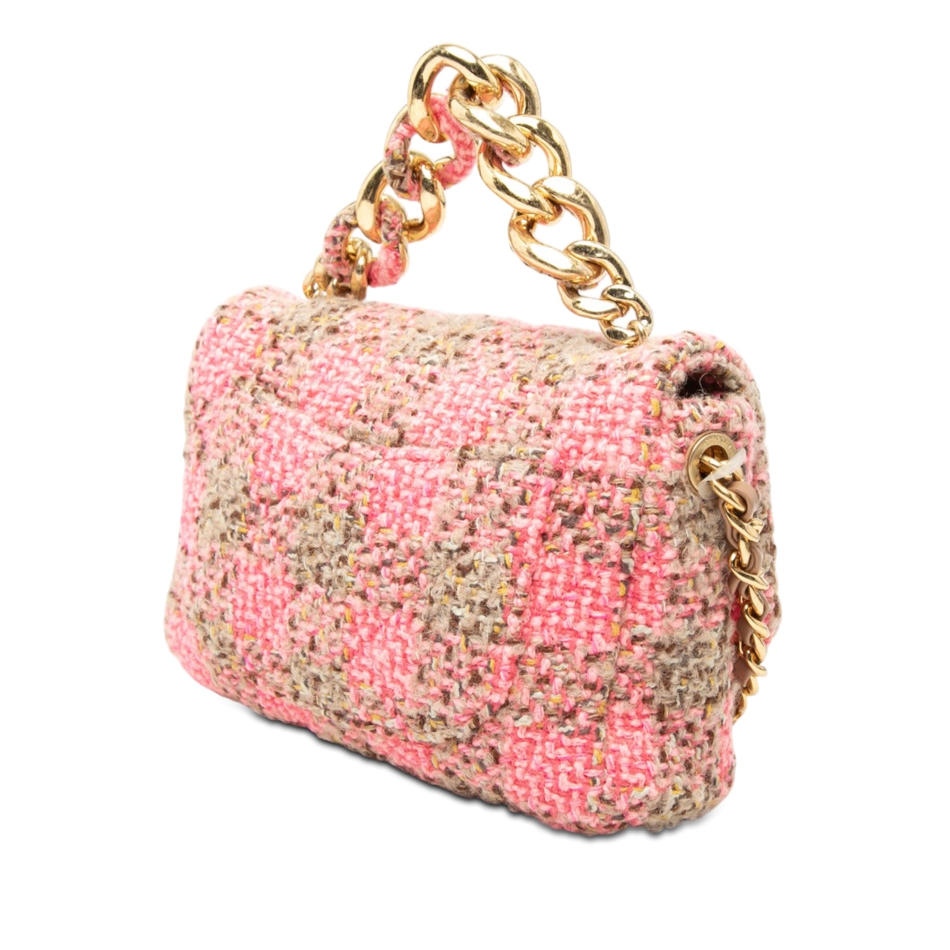 Chanel Small Quilted Wool Tweed Elegant Chain Flap