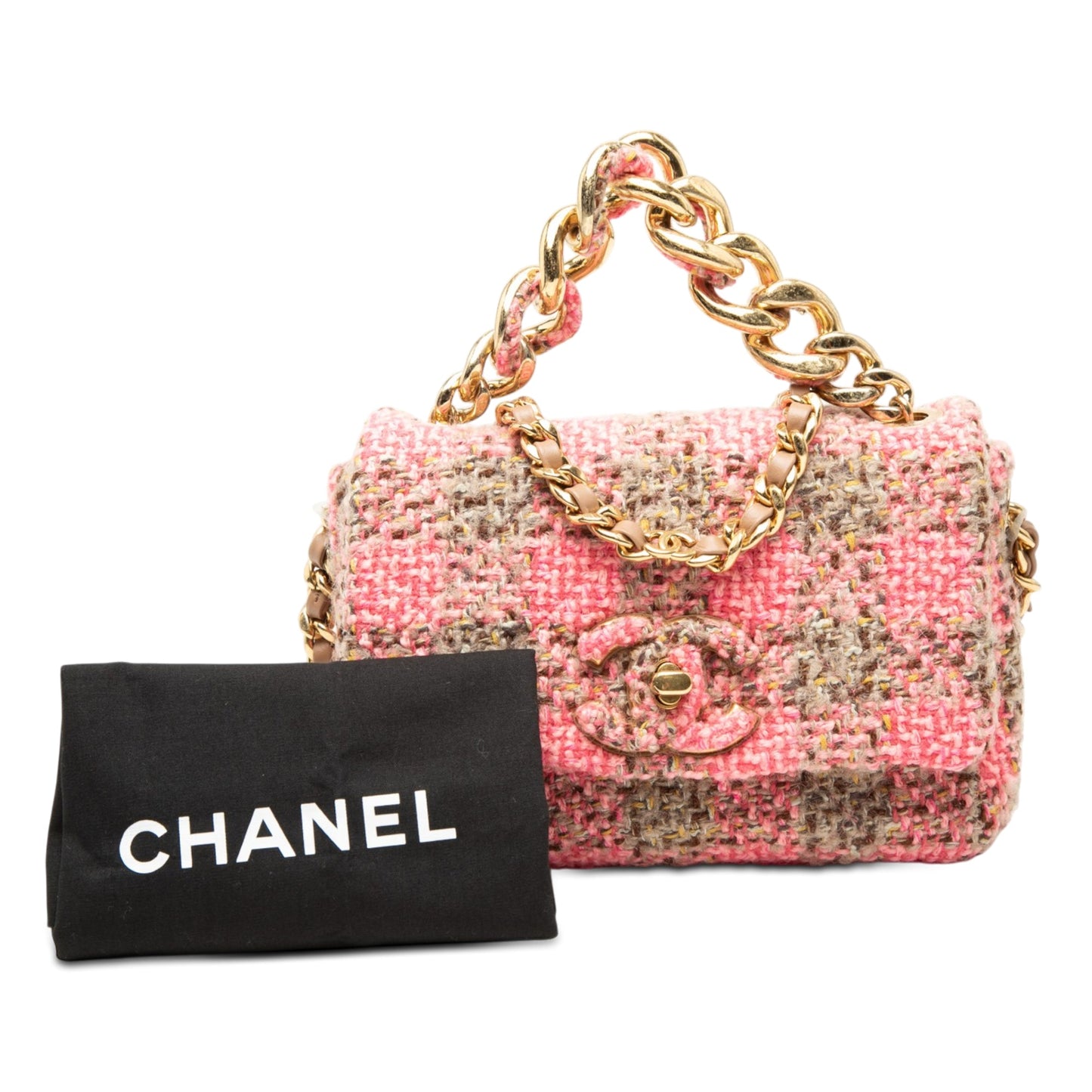 Chanel Small Quilted Wool Tweed Elegant Chain Flap