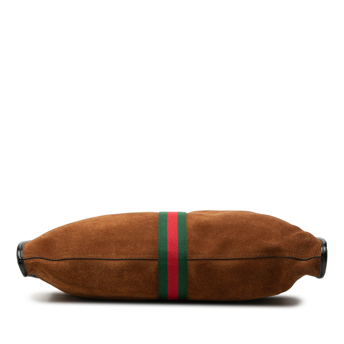Gucci Large Suede Web Rajah Tote — Brown