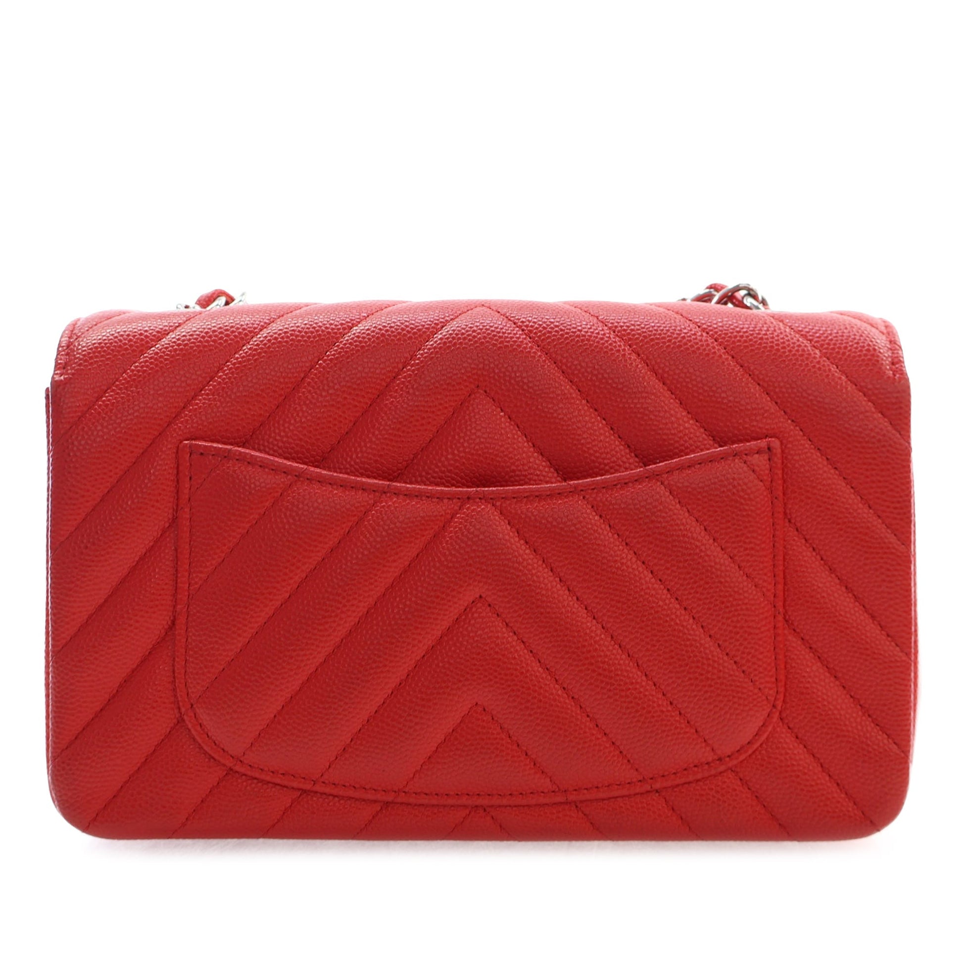 Chanel Mini Rectangular Classic Chevron Caviar Single Flap