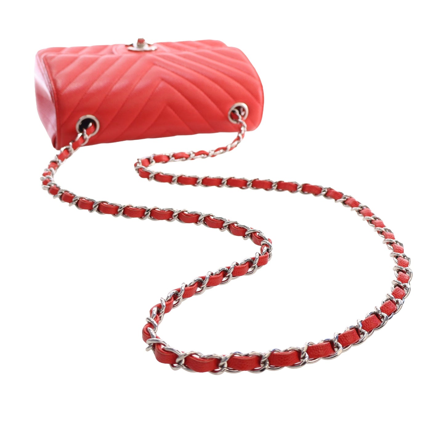 Chanel Mini Rectangular Classic Chevron Caviar Single Flap