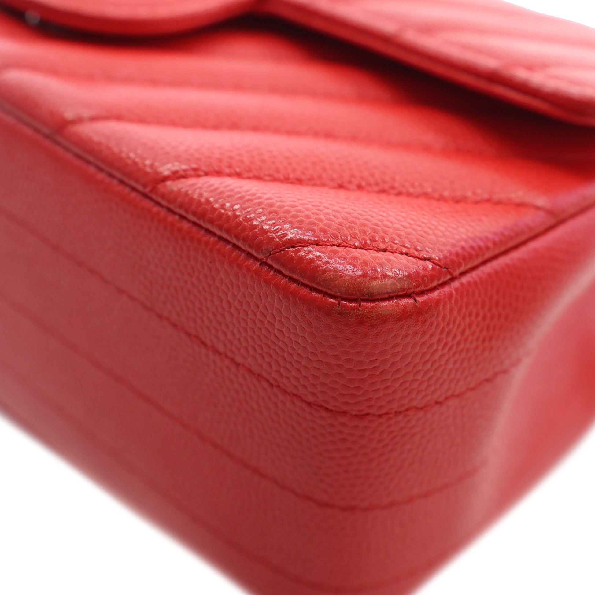Chanel Mini Rectangular Classic Chevron Caviar Single Flap