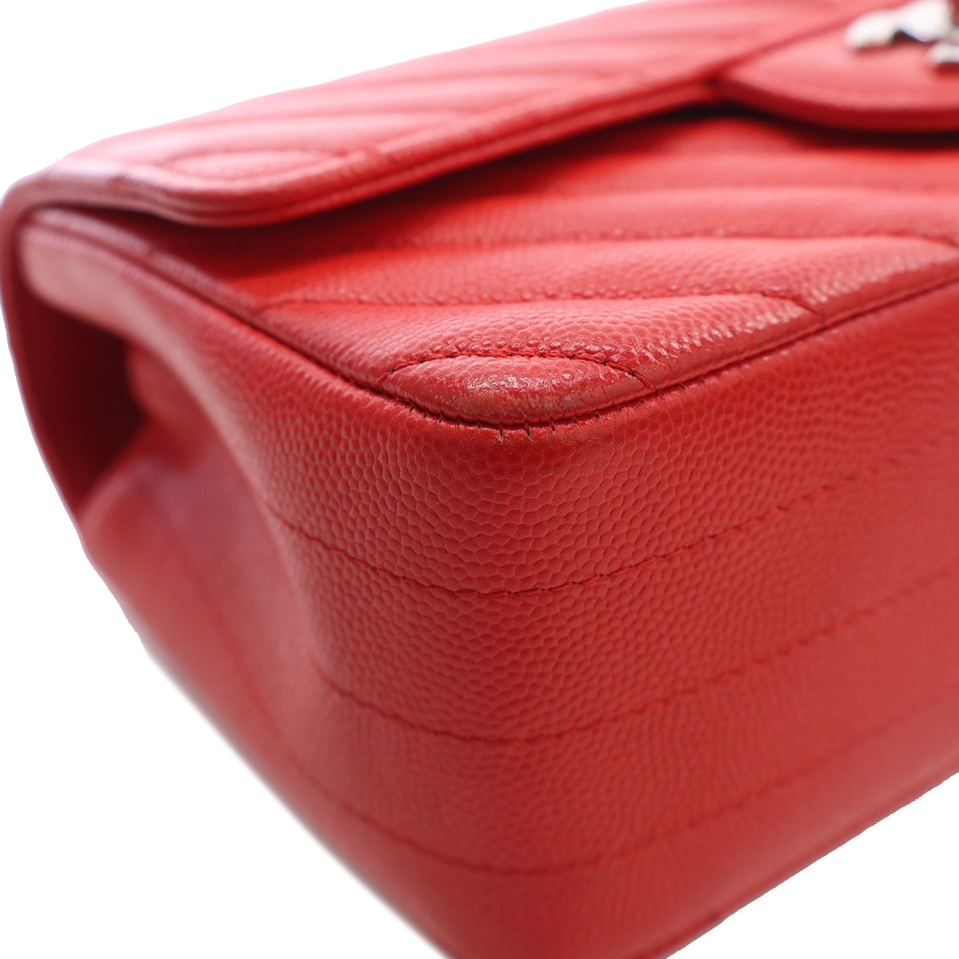 Chanel Mini Rectangular Classic Chevron Caviar Single Flap