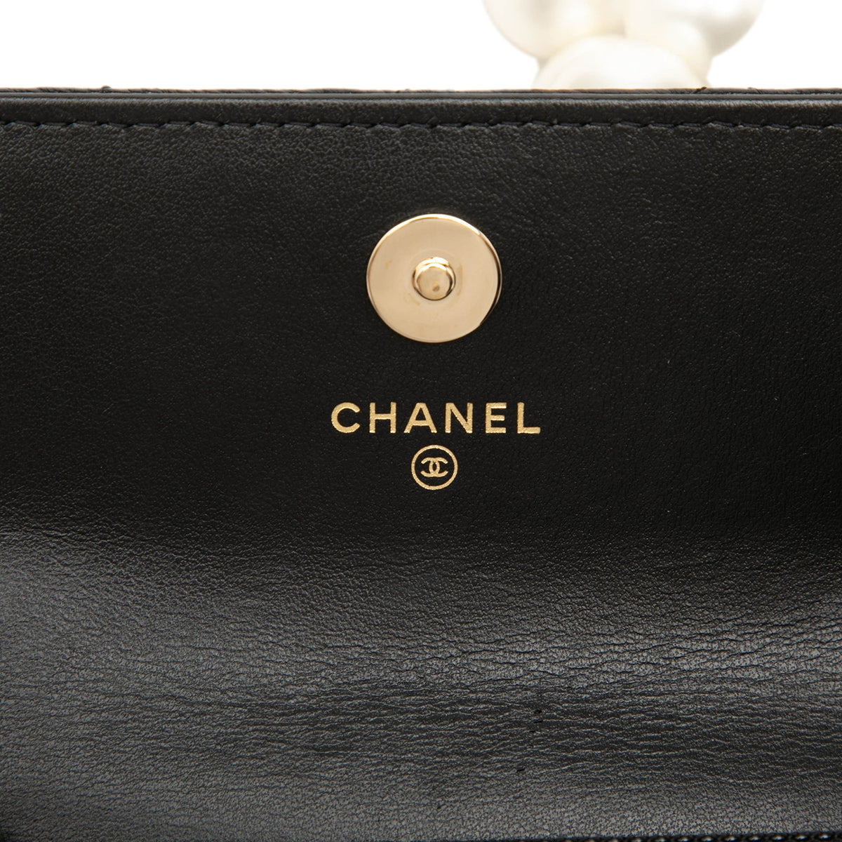 Chanel Quilted Calfskin Maxi Pearls Clutch With Chain