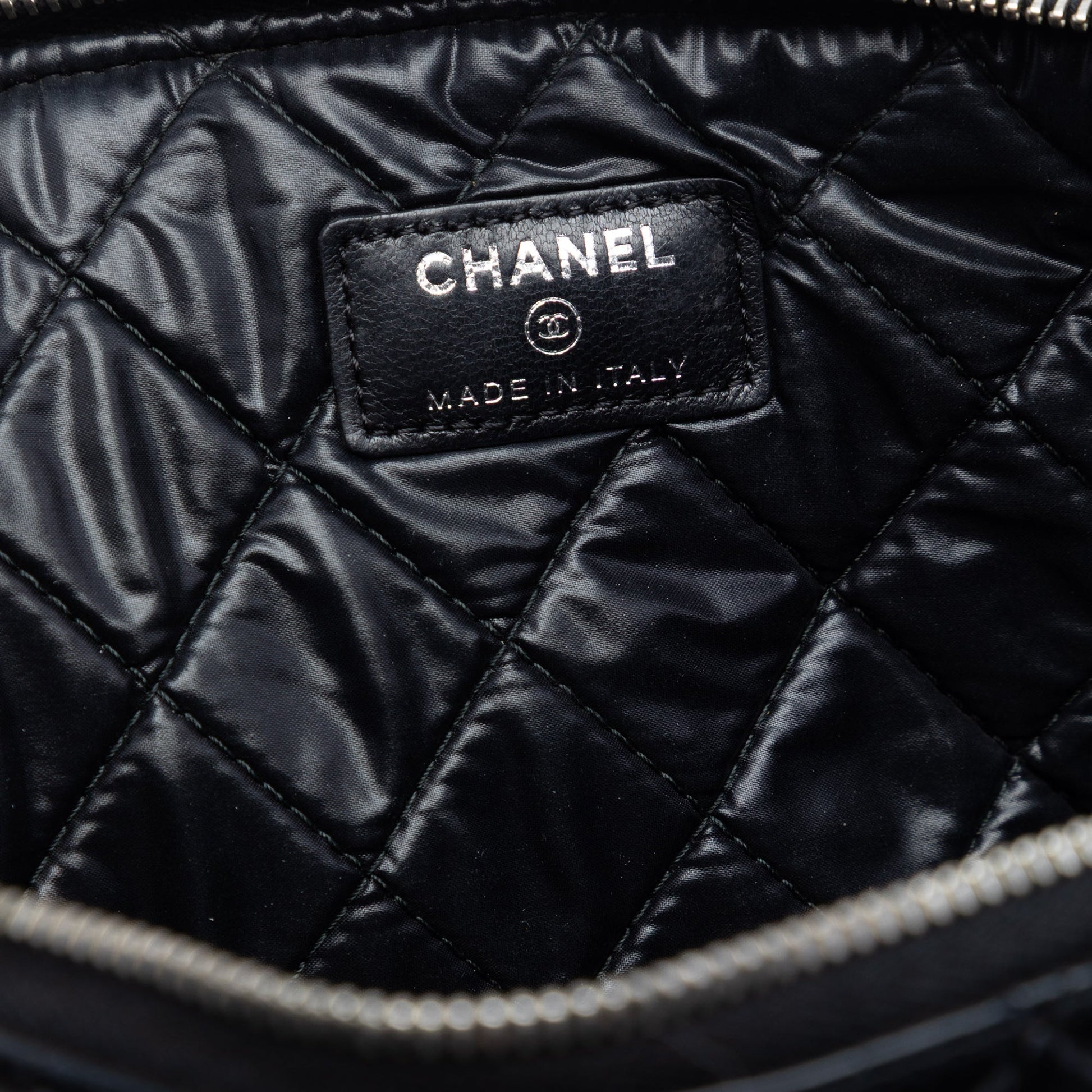 Chanel Large Quilted Patent O Case Clutch