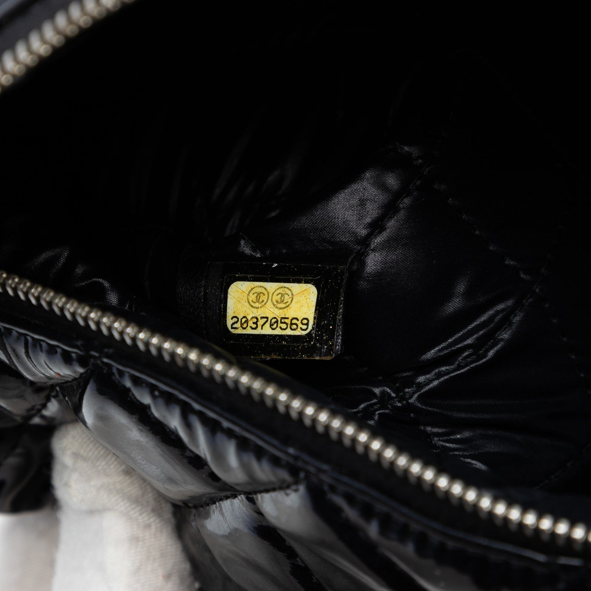 Chanel Large Quilted Patent O Case Clutch