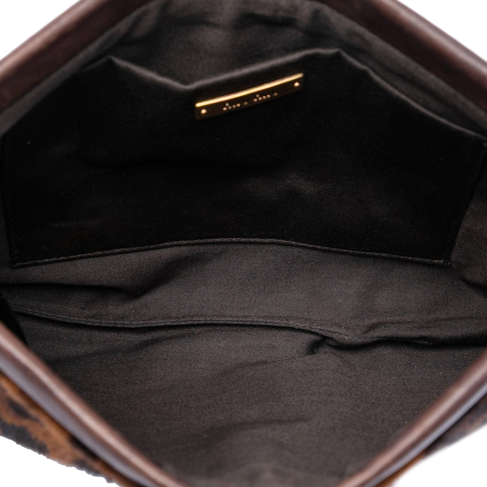 Miu Miu Leopard Printed Calfskin Hair Frame Clutch
