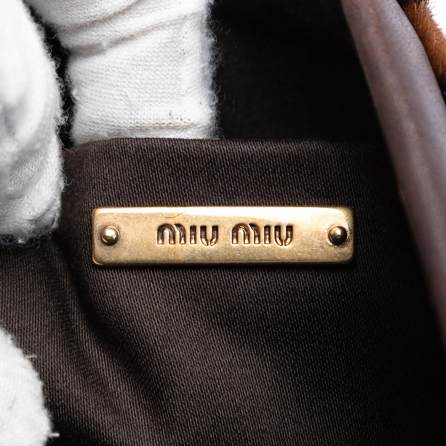 Miu Miu Leopard Printed Calfskin Hair Frame Clutch