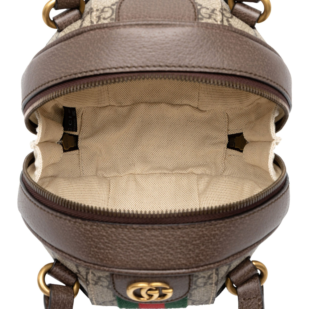 Gucci Mini GG Supreme Ophidia Basketball Bag — Beige