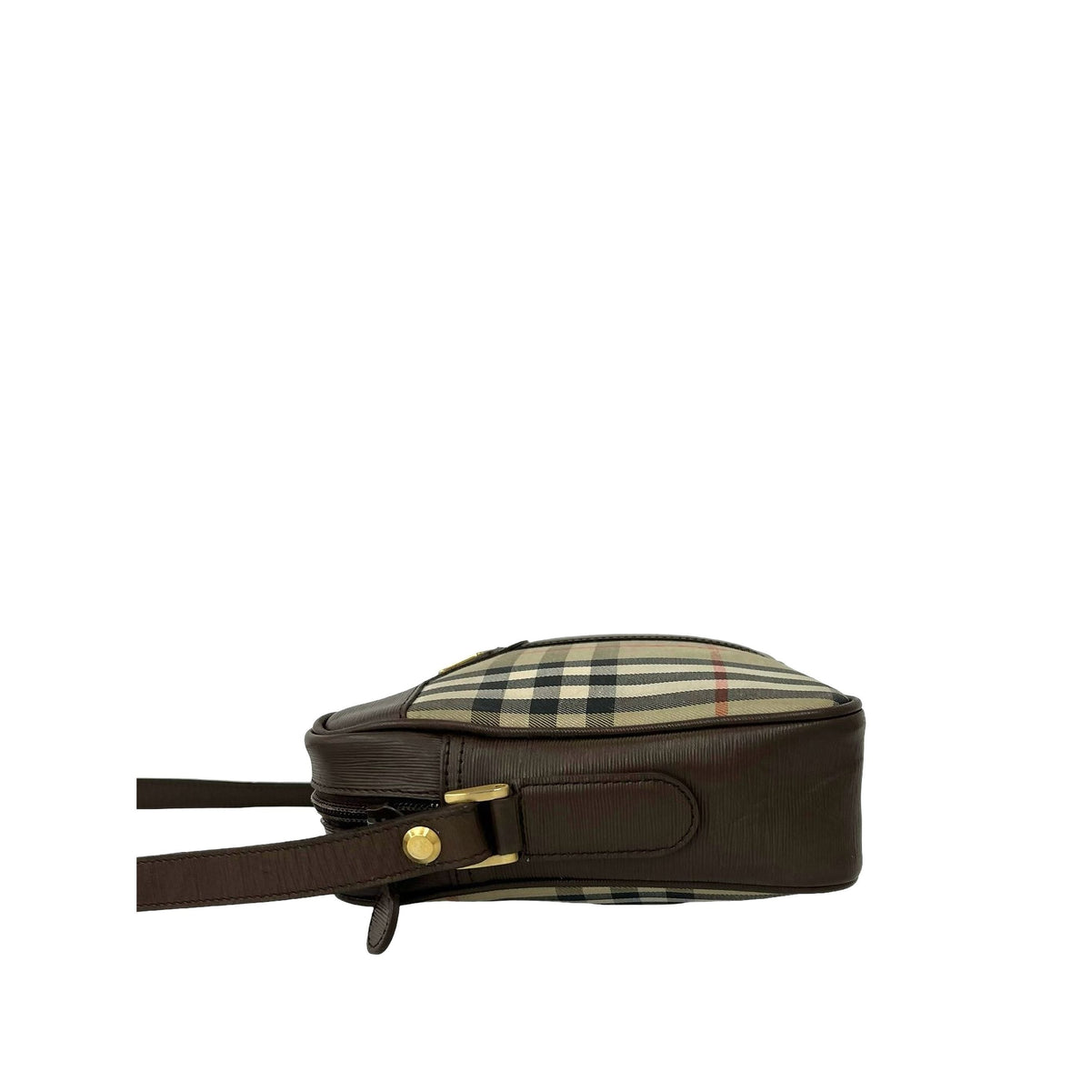 Burberry Haymarket Check Canvas Crossbody — Beige