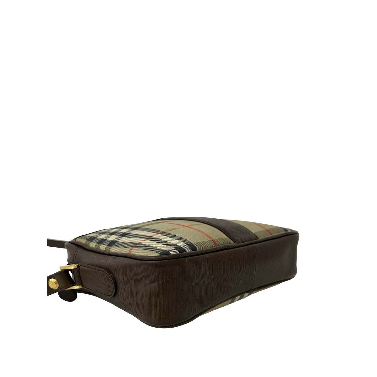 Burberry Haymarket Check Canvas Crossbody — Beige