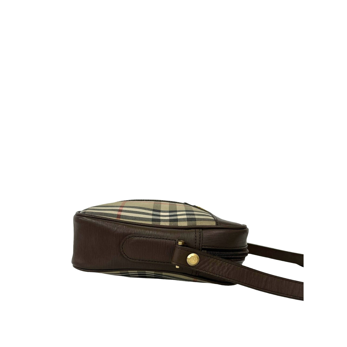 Burberry Haymarket Check Canvas Crossbody — Beige