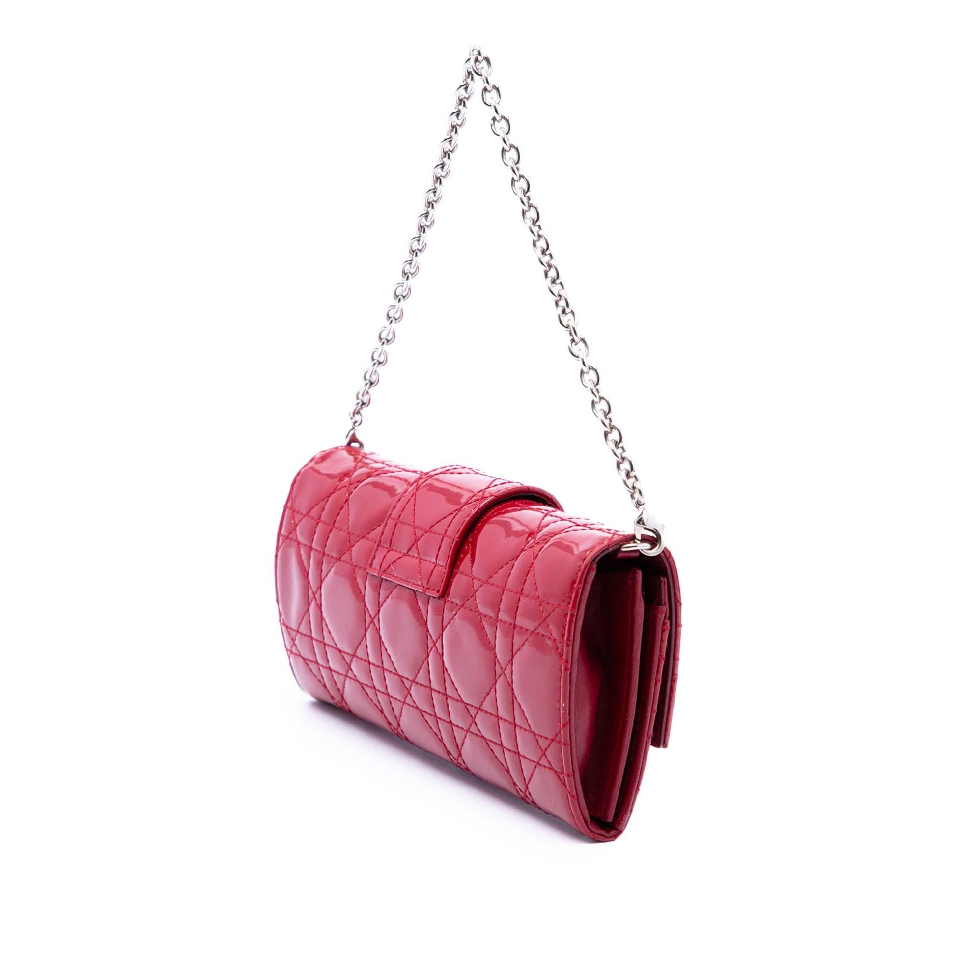 Dior Patent Cannage Miss Dior Wallet on Chain