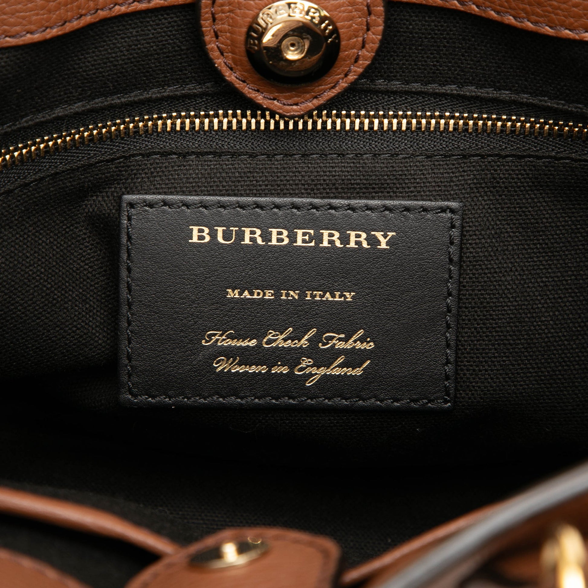 Burberry Small Grainy Calfskin and House Check Banner Satchel