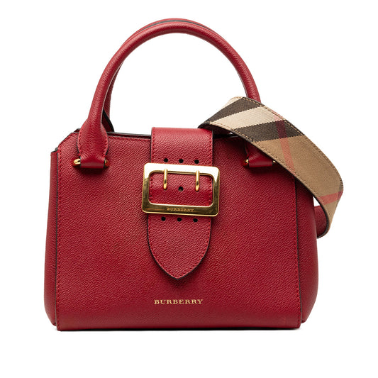 Small Grained Leather Buckle Tote