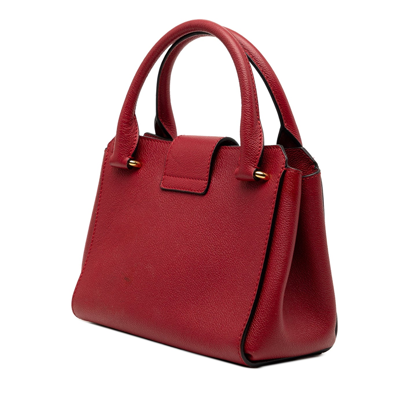 Small Grained Leather Buckle Tote