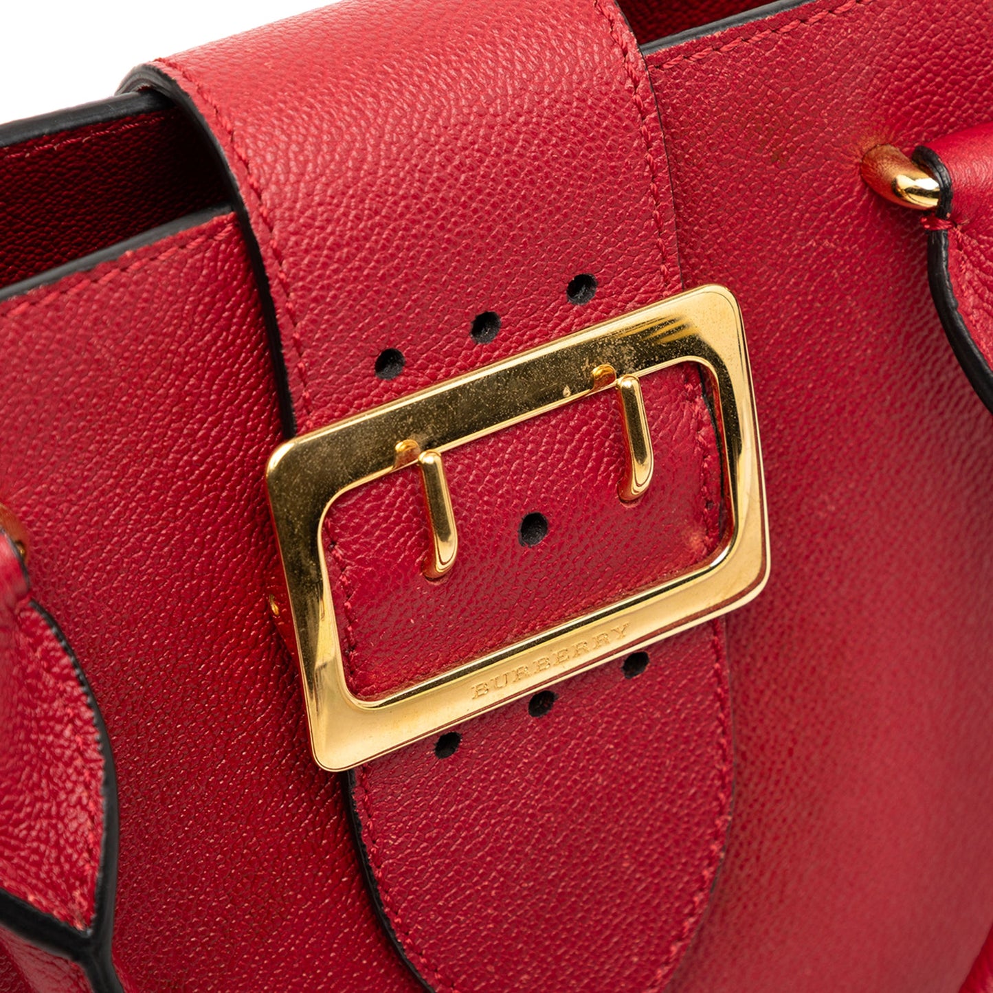Small Grained Leather Buckle Tote