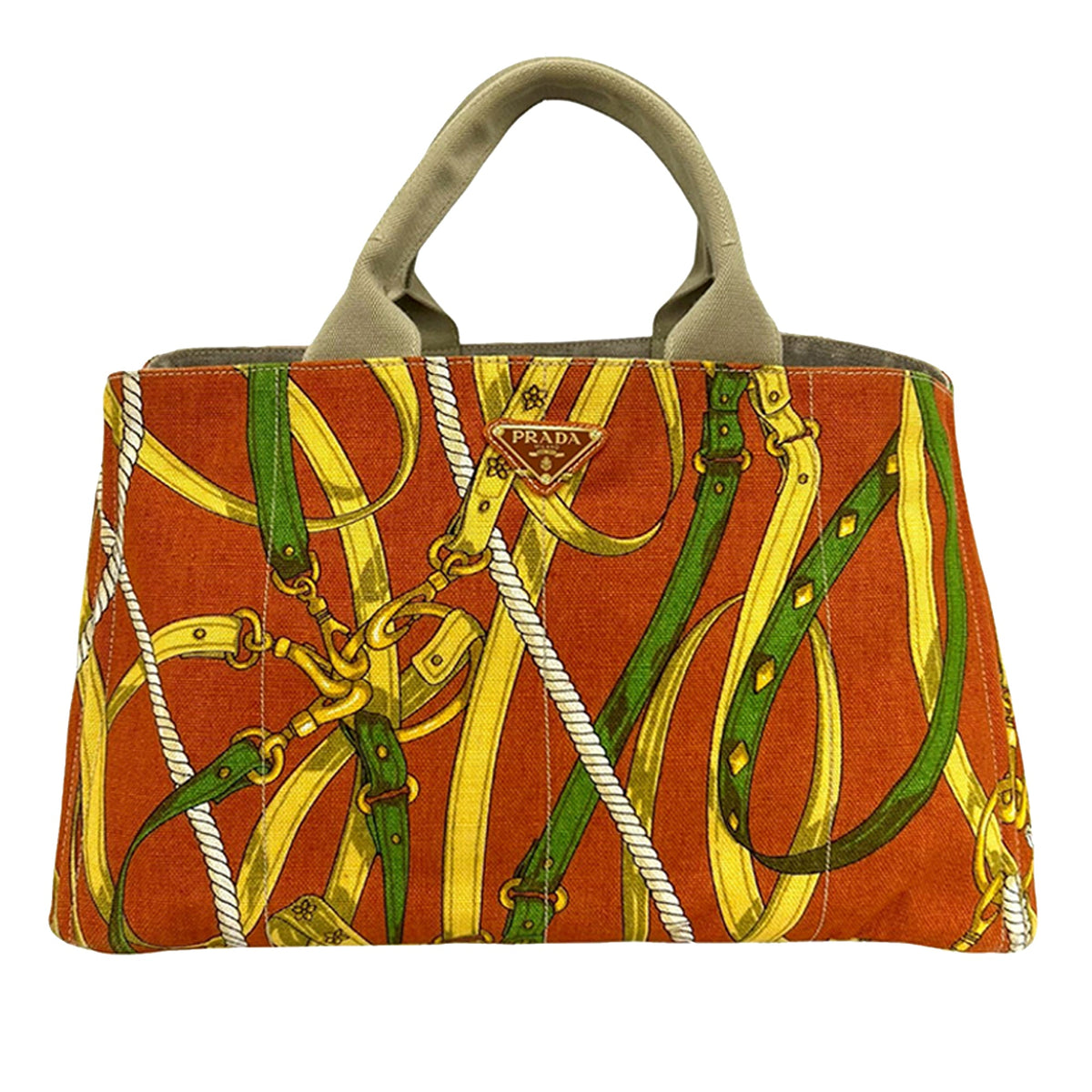 Prada Printed Canvas Canapa Tote