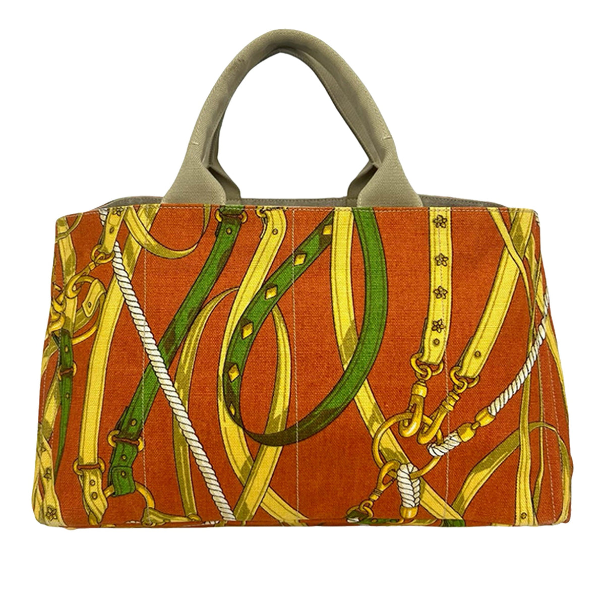 Prada Printed Canvas Canapa Tote