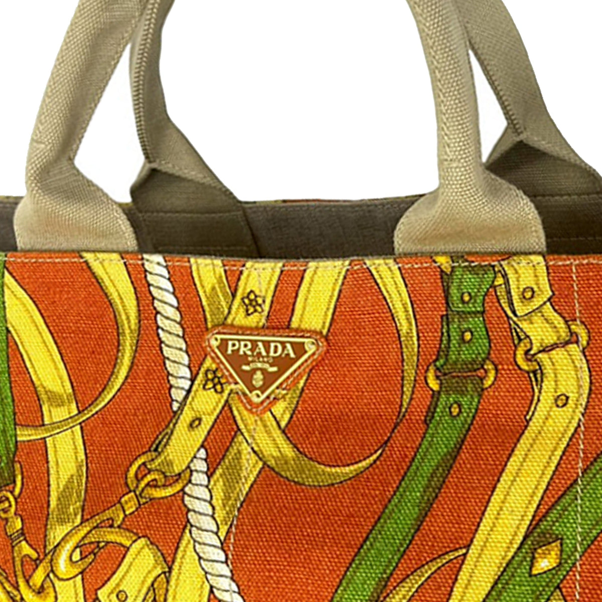 Prada Printed Canvas Canapa Tote