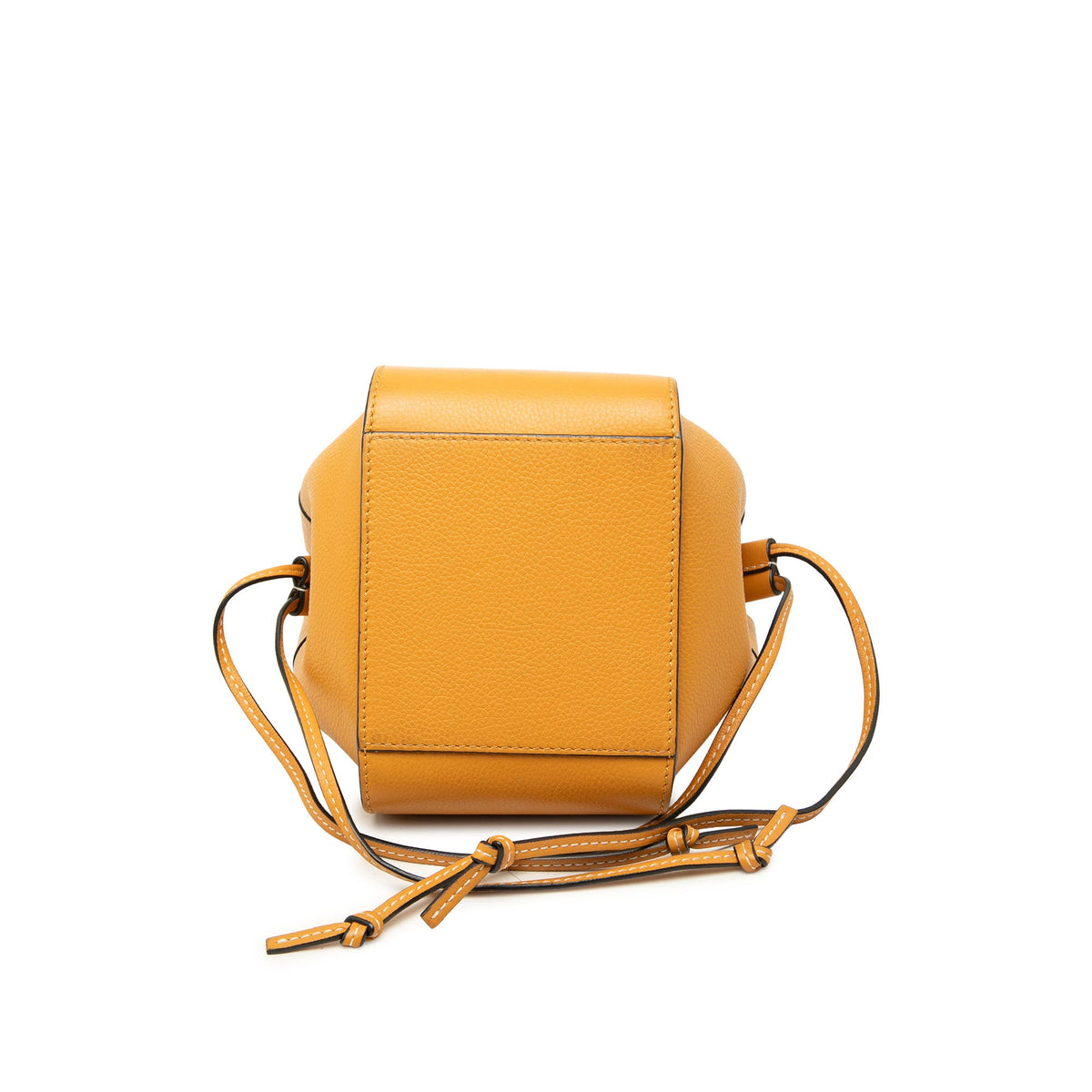 LOEWE Mini Leather Drawstring Hammock Bag — Orange