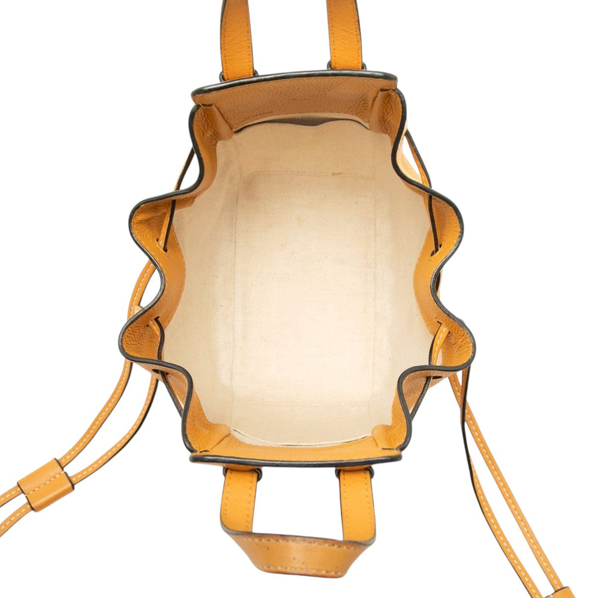 LOEWE Mini Leather Drawstring Hammock Bag — Orange